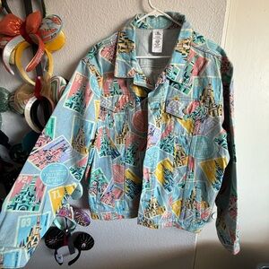 Disney parks castle denim jacket XXL